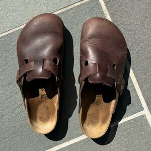 Birkenstock Boston Clogs Brown Oiled Habana Leather Size 39 US 8 Women’s